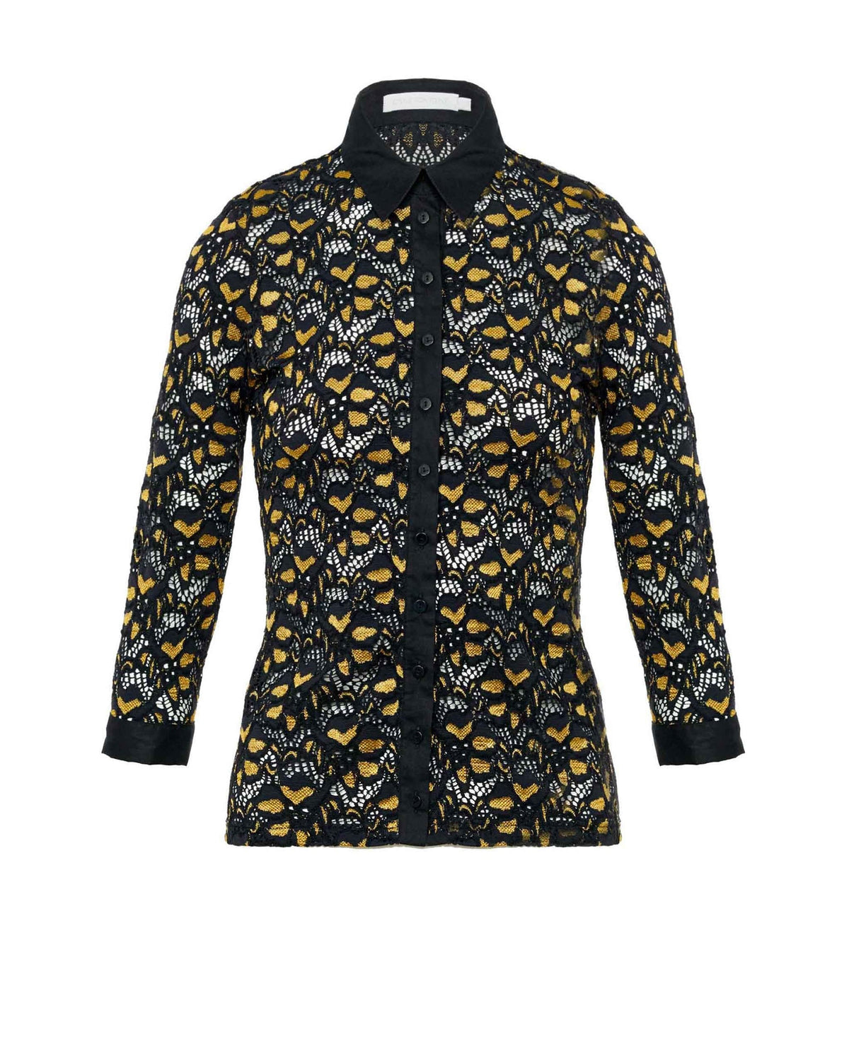 Chemise Lisaya en dentelle à manches longues - Safran