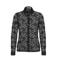Chemise Lisboa en dentelle à manches longues - Black
