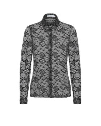 Chemise Lisboa en dentelle à manches longues - Black & White