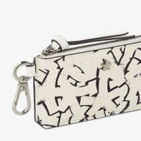 Porte-cartes Lise en cuir verni à imprimé - White & Black