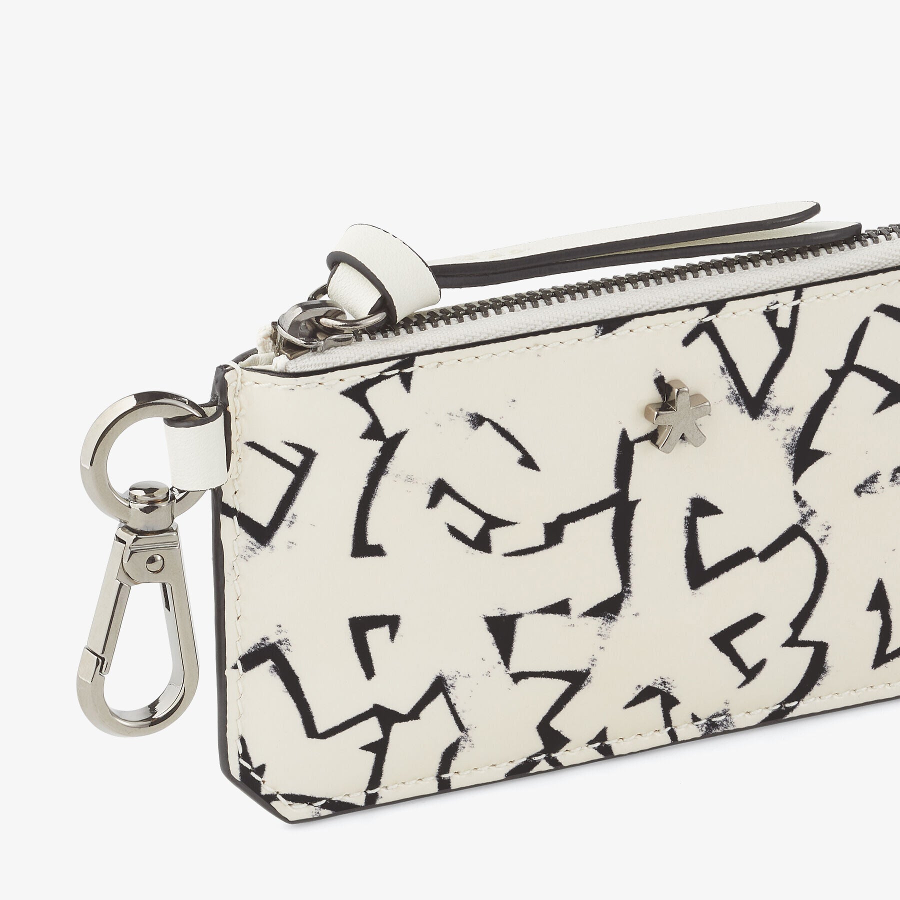 Porte-cartes Lise en cuir verni à imprimé - White & Black