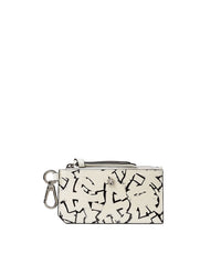 Porte-cartes Lise en cuir verni à imprimé - White & Black