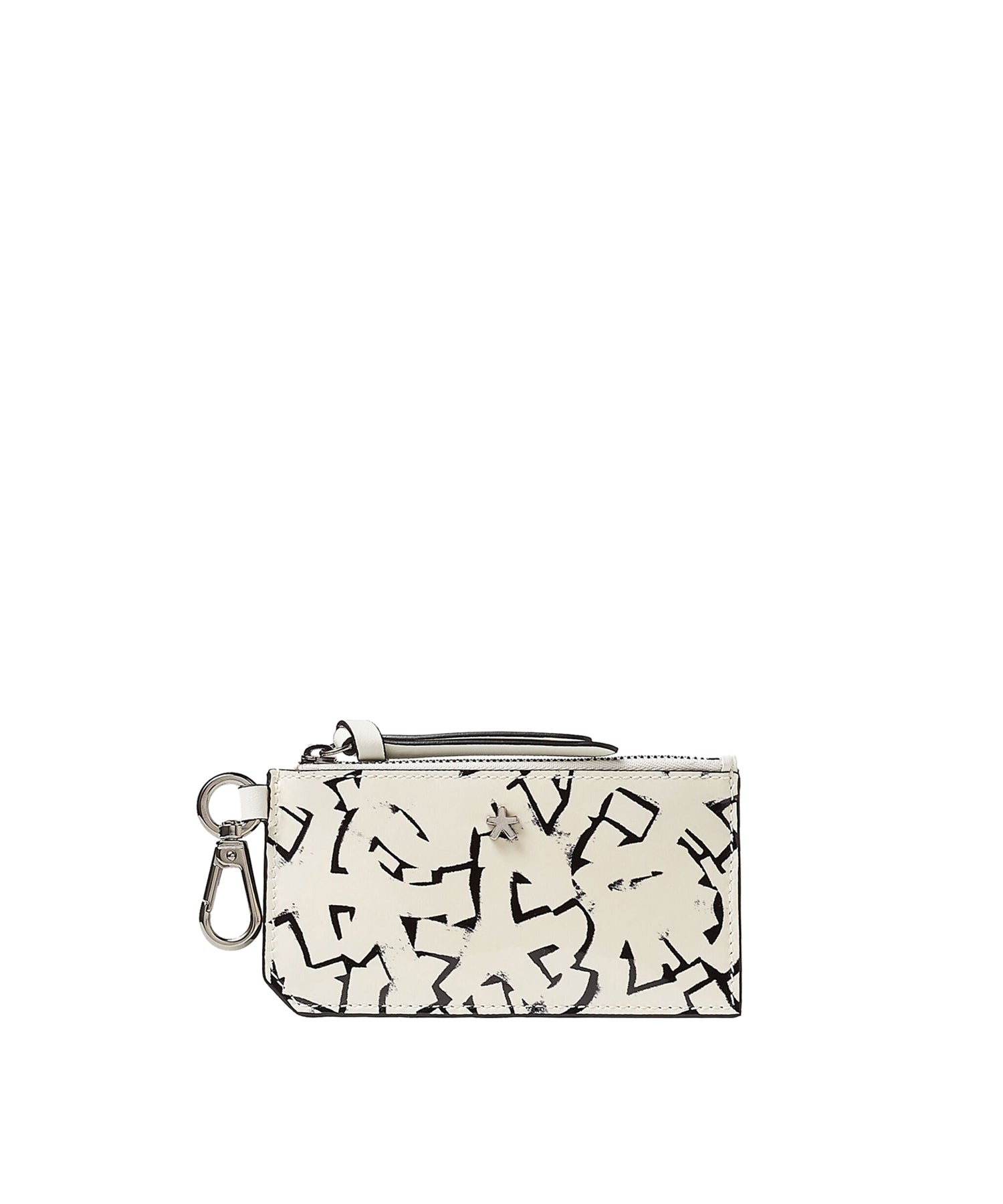 Porte-cartes Lise en cuir verni à imprimé - White & Black