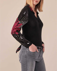 Pull Lisou à détails brodés - Black