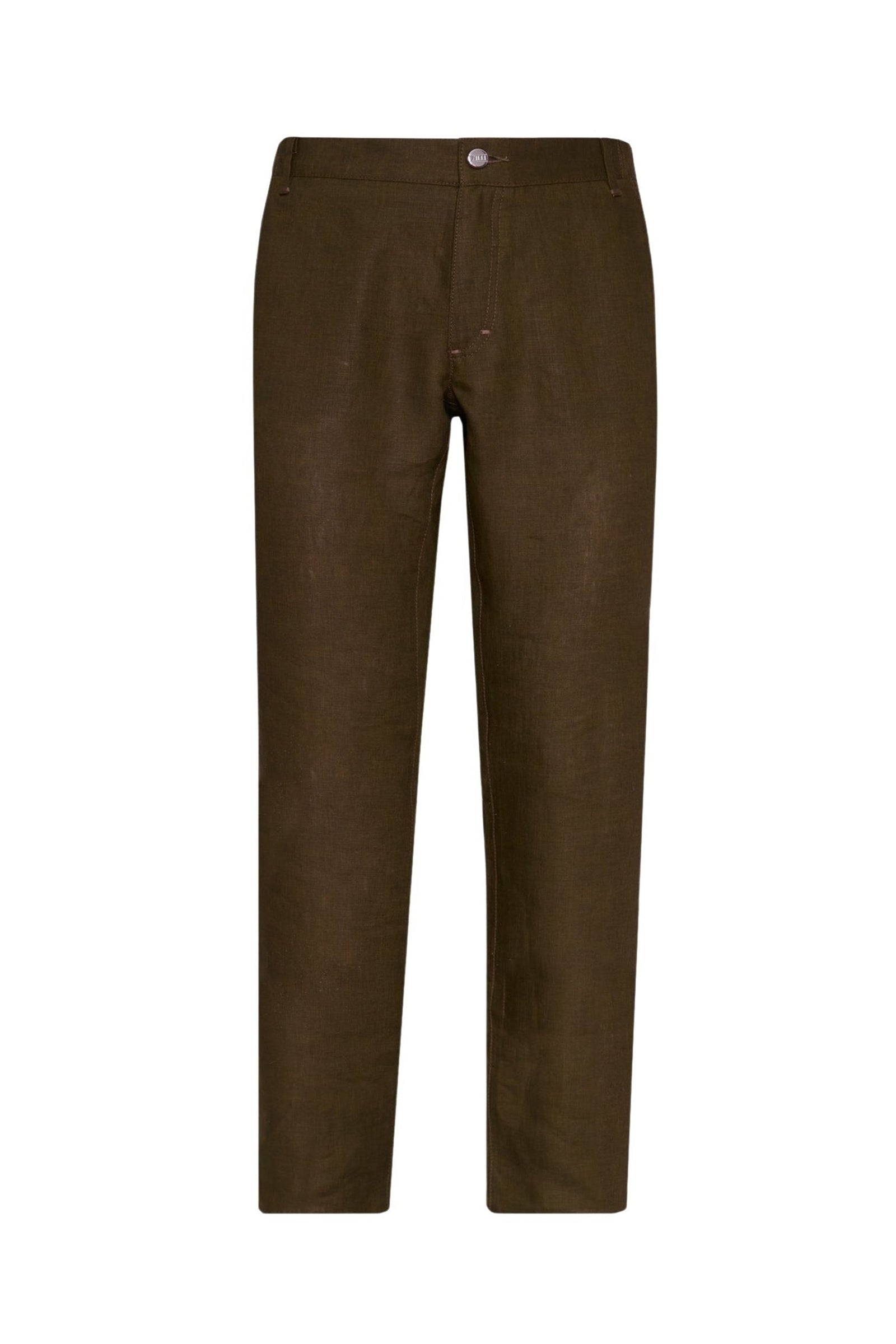 Pantalon droit en lin - Olive