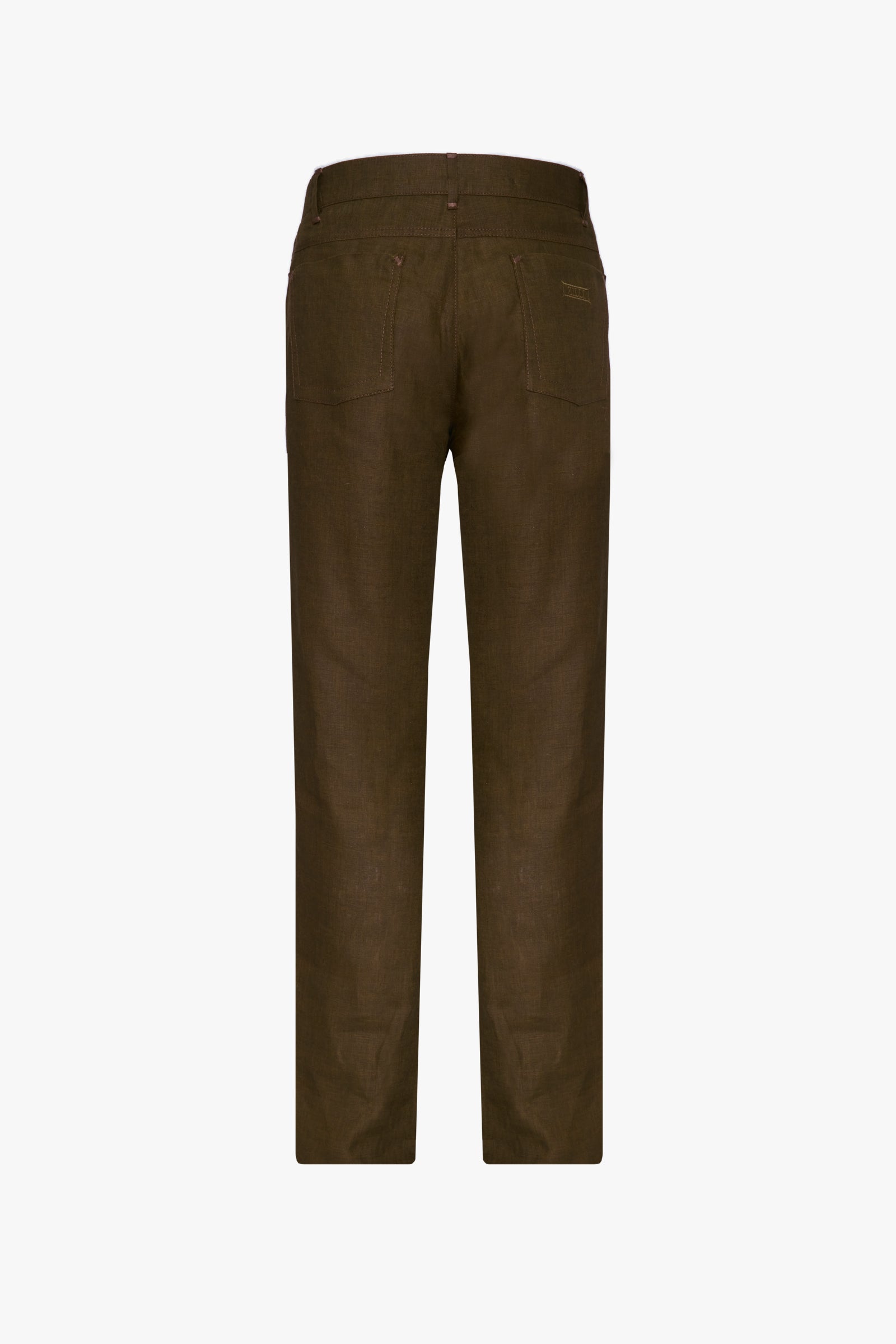 Pantalon droit en lin - Olive