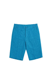 Linen elasticated waist shorts - Blue