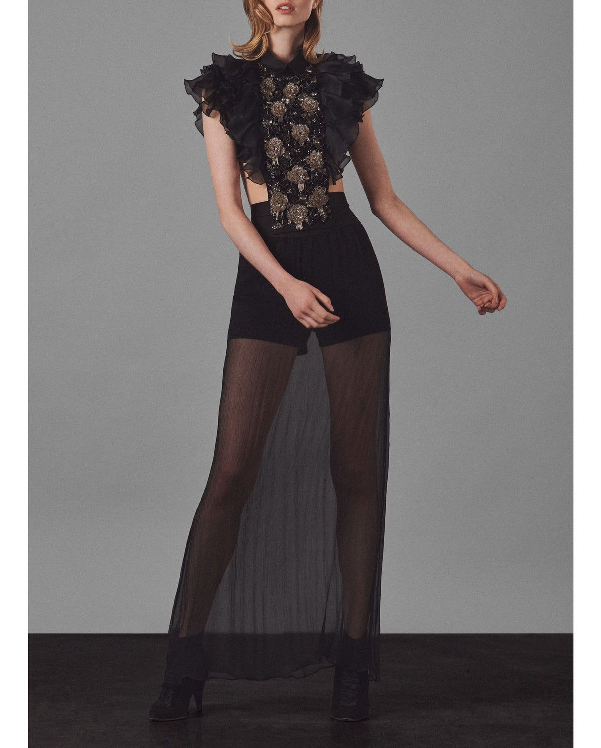 Jupe Littoral en soie - Black