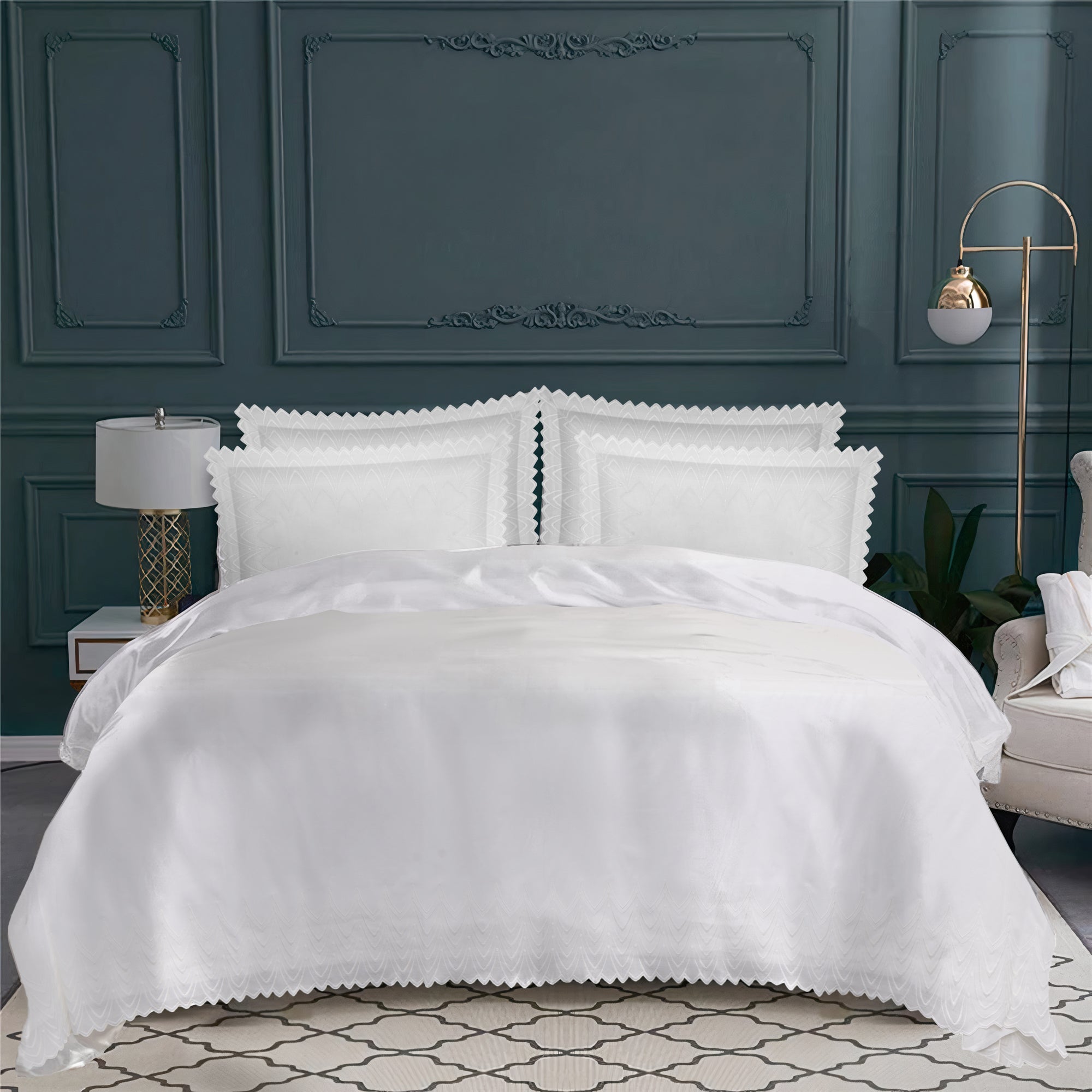 Taie d'oreiller Art deco en voile de coton - Uni