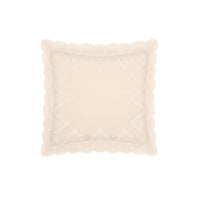 Guirlande pillow case in cotton voile - Mi-blanc & Sable