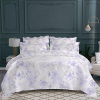 Taie d'oreiller Iris en satin de coton - Bleu