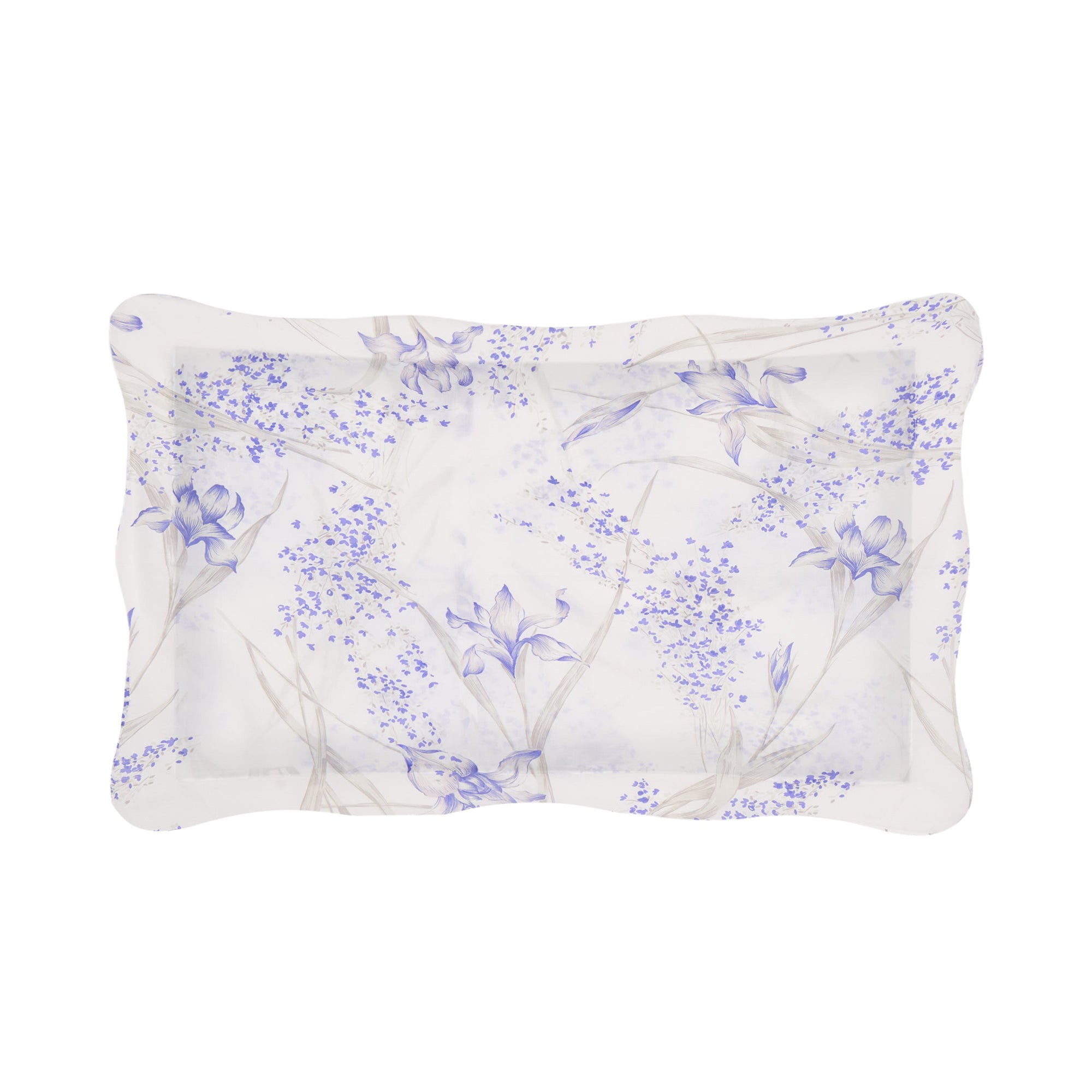 Taie d'oreiller Iris en satin de coton - Bleu