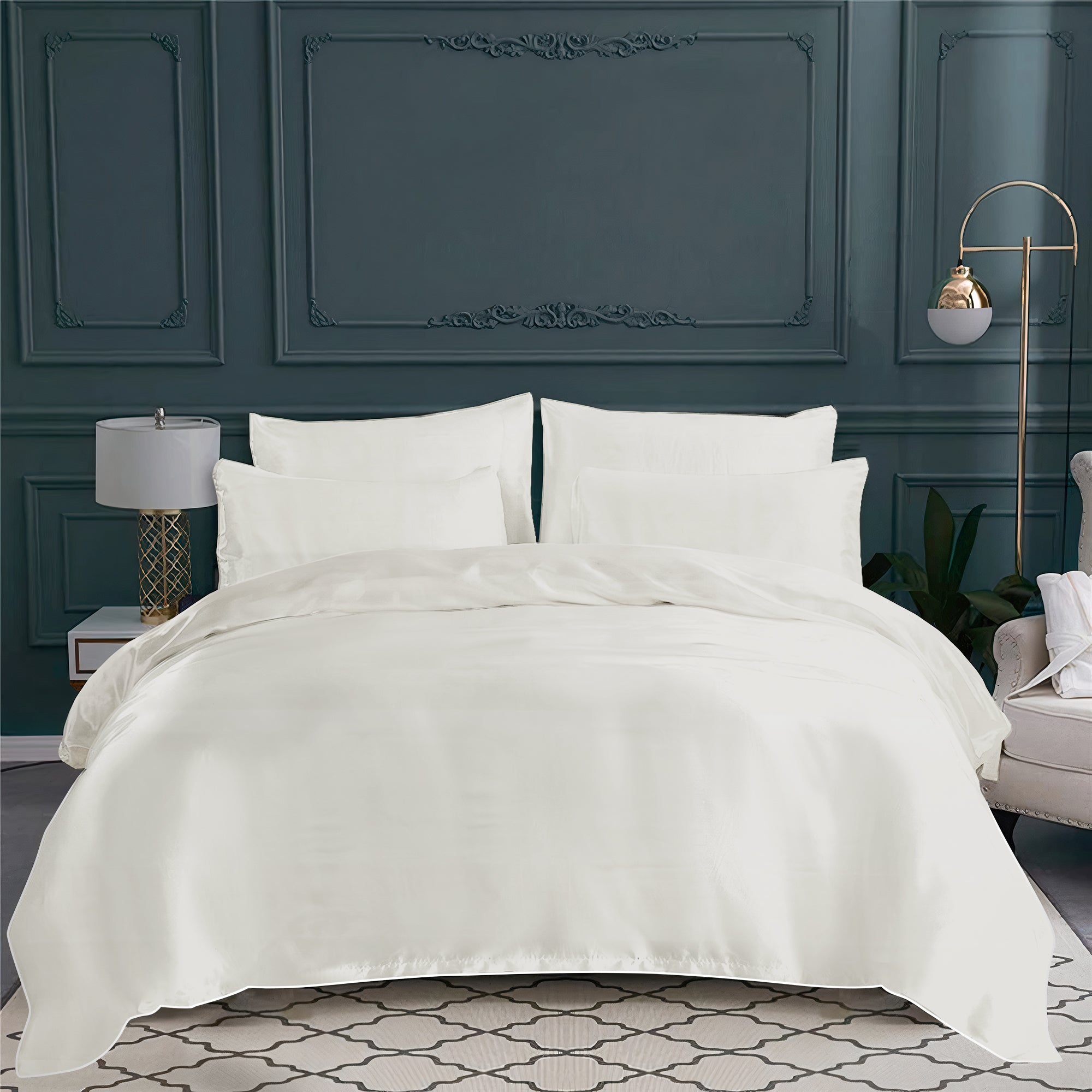 Housse de couette Orsay en satin de coton - Blanc
