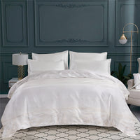 Taie d'oreiller Pompons en voile de coton - Blanc & Argent