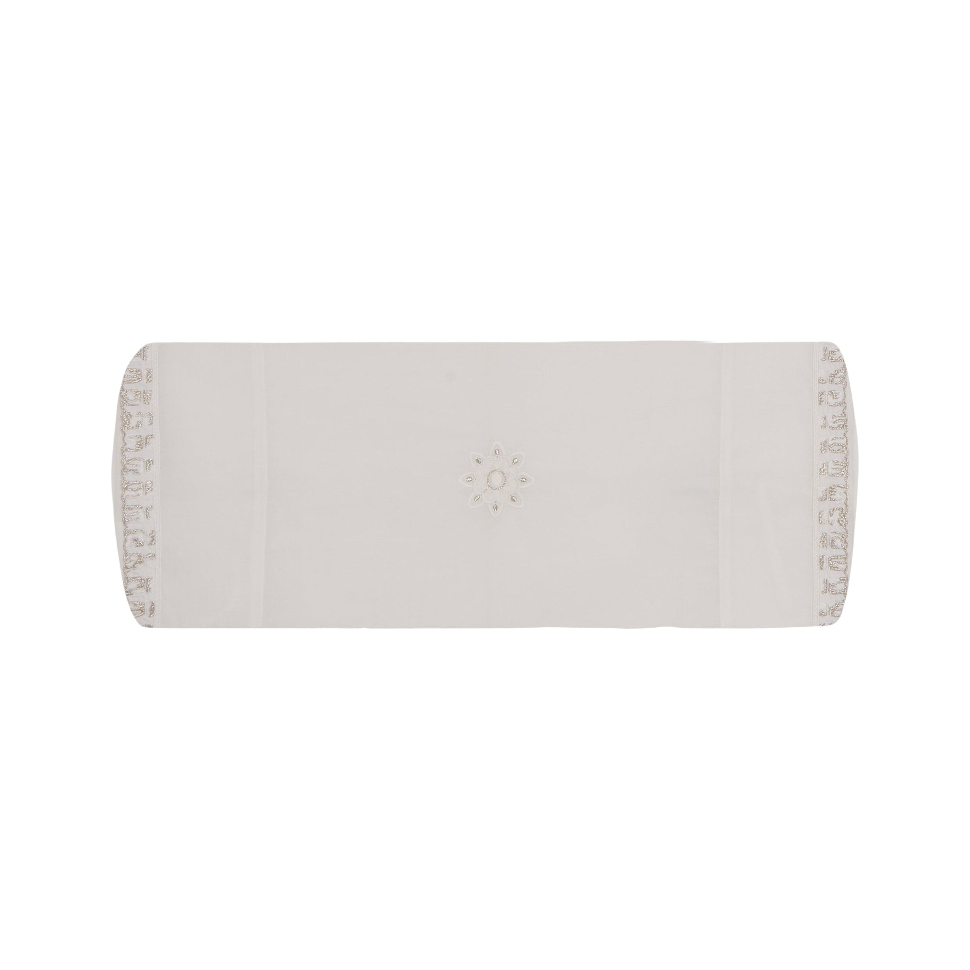 Taie d'oreiller Pompons en voile de coton - Blanc & Argent