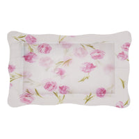 Housse de couette Roses Déco en voile de coton - Rose & Vert