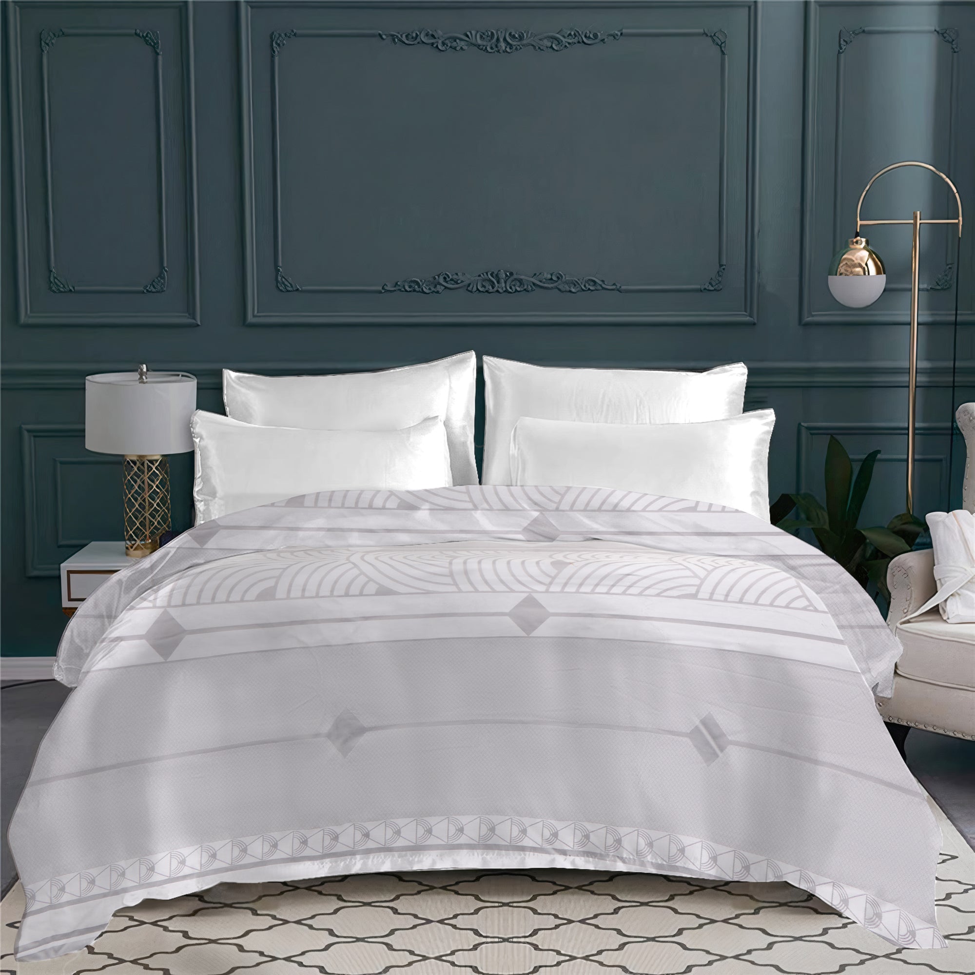 Cache couverture Auguste en coton en coton - Gris Souris