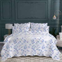 Taie d'oreiller Bouton de rose en voile de coton - Bleu lavande