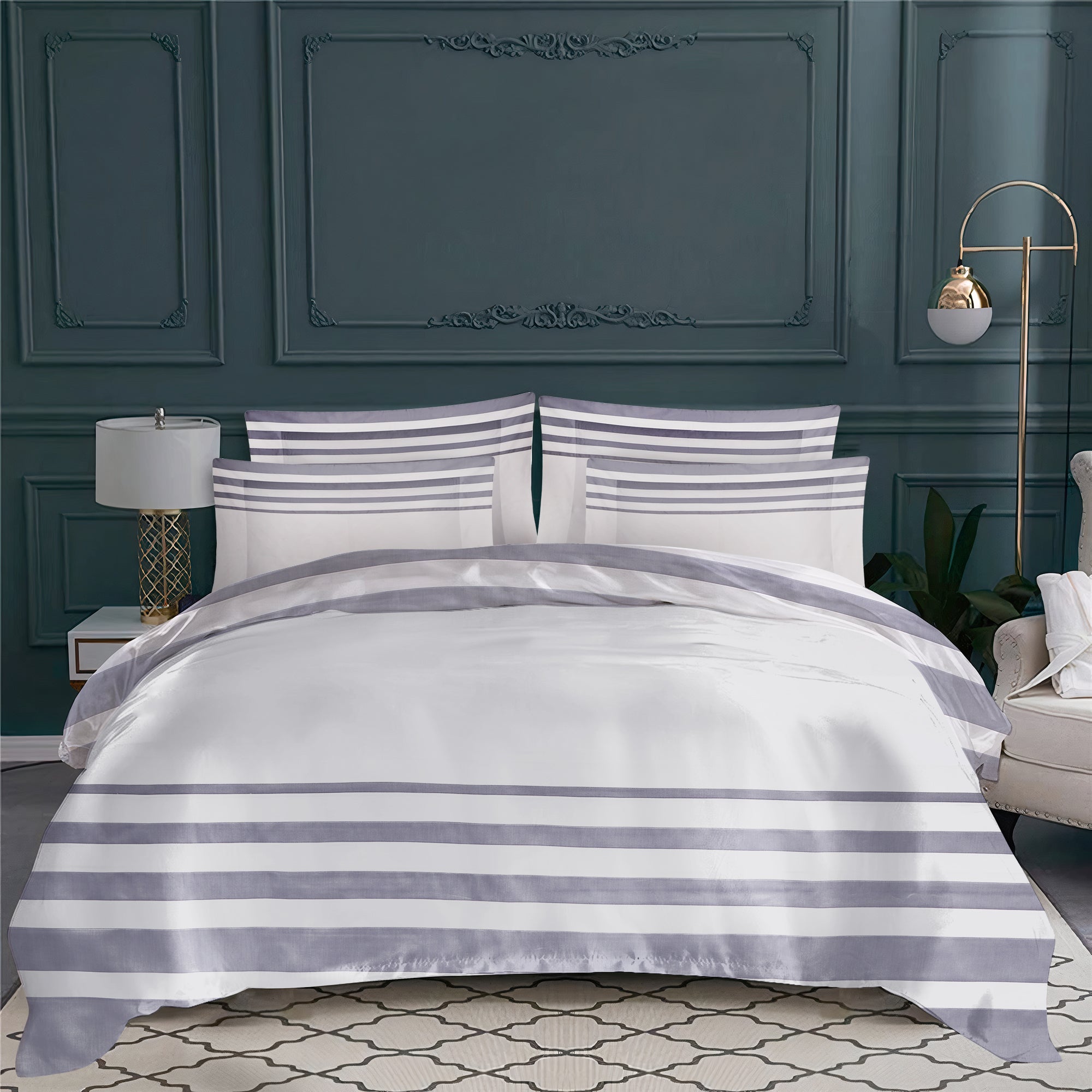 Taie d'oreiller Deauville en satin de coton - Gris