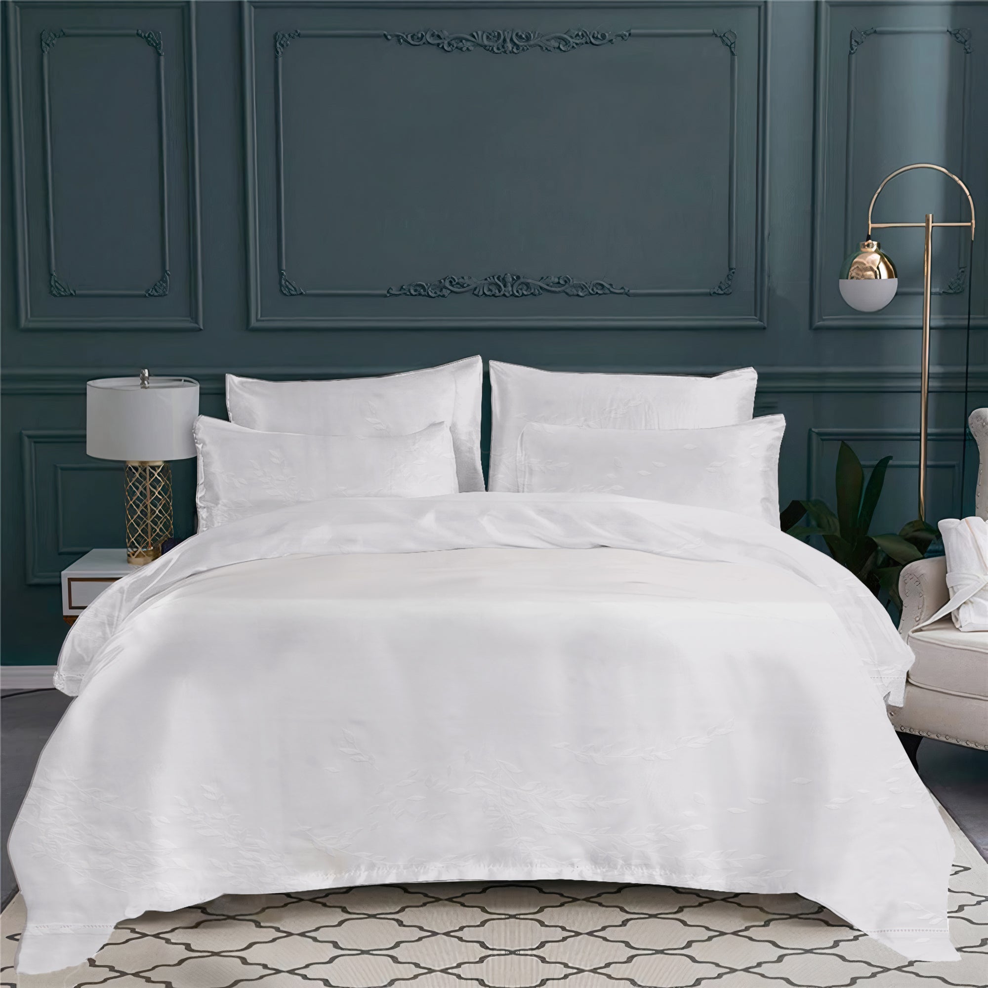 Parure de lit Elina en satin de coton - Ton sur ton