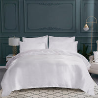 Parure de lit Floralie en voile de coton - Blanc