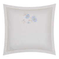 Parure de lit Floralie en voile de coton - Bleu & Camel