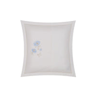 Taie d'oreiller Floralie en voile de coton - Bleu & Camel