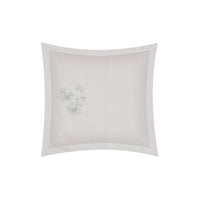 Taie d'oreiller Floralie en voile de coton - Céladon & Vert