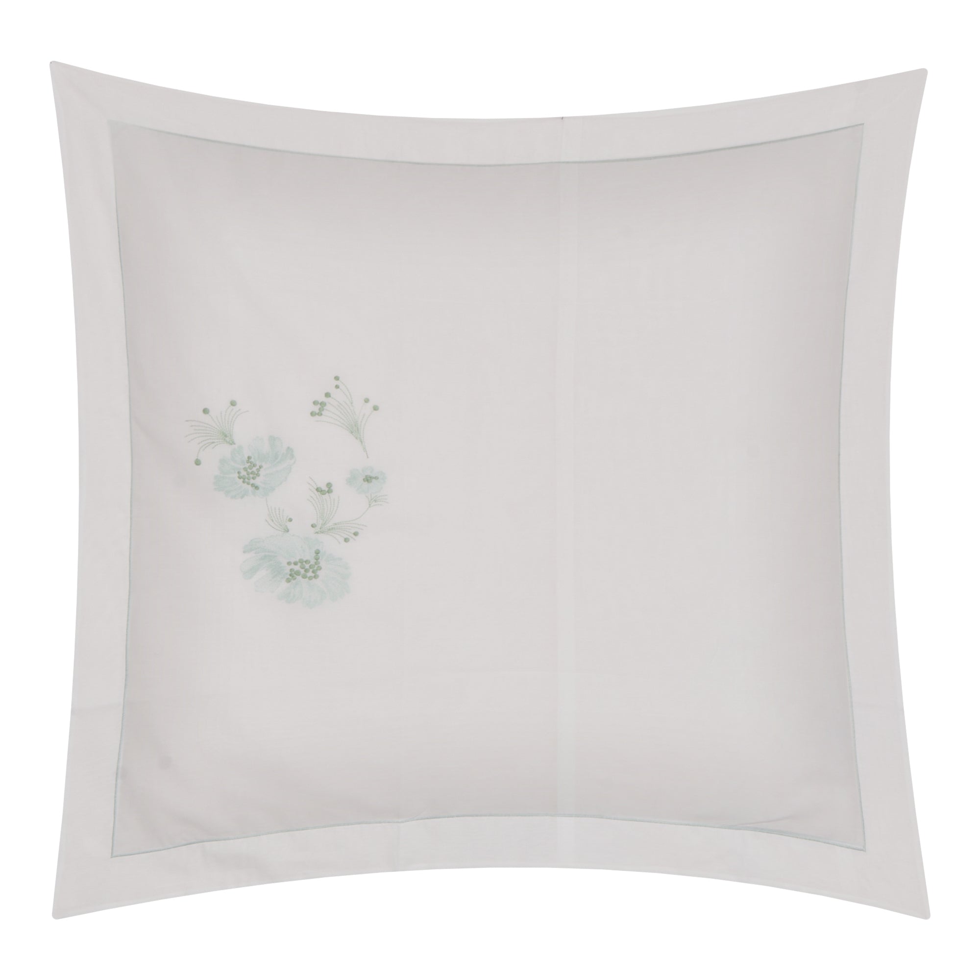 Parure de lit Floralie en voile de coton - Céladon & Vert