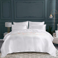 Housse de couette Garance en voile de coton - Vert, Bleu & Corail