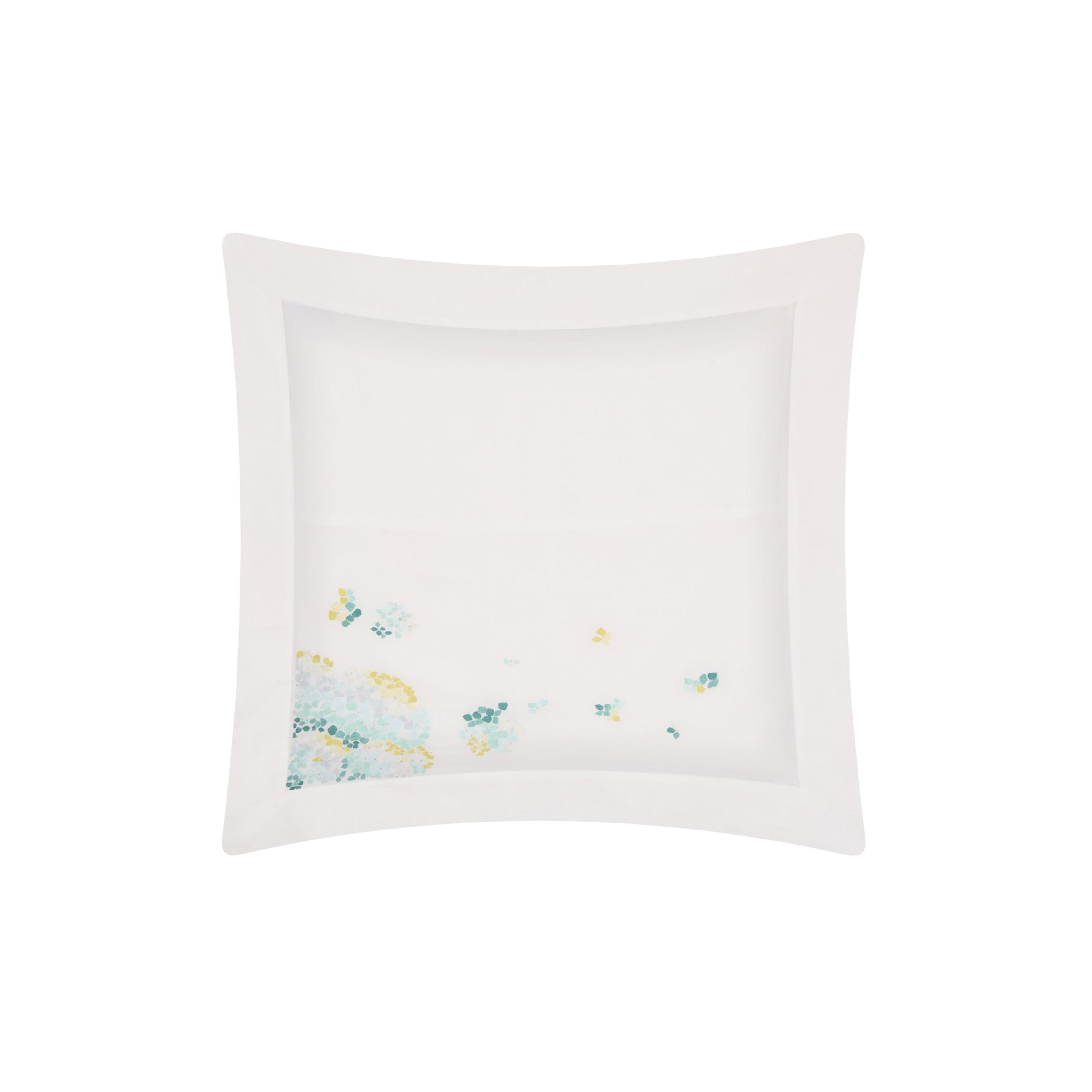 Taie d'oreiller Hortensias en voile de coton - Vert Menthe