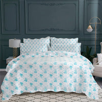 Housse de couette Lavande en voile de coton - Bleu & Vert
