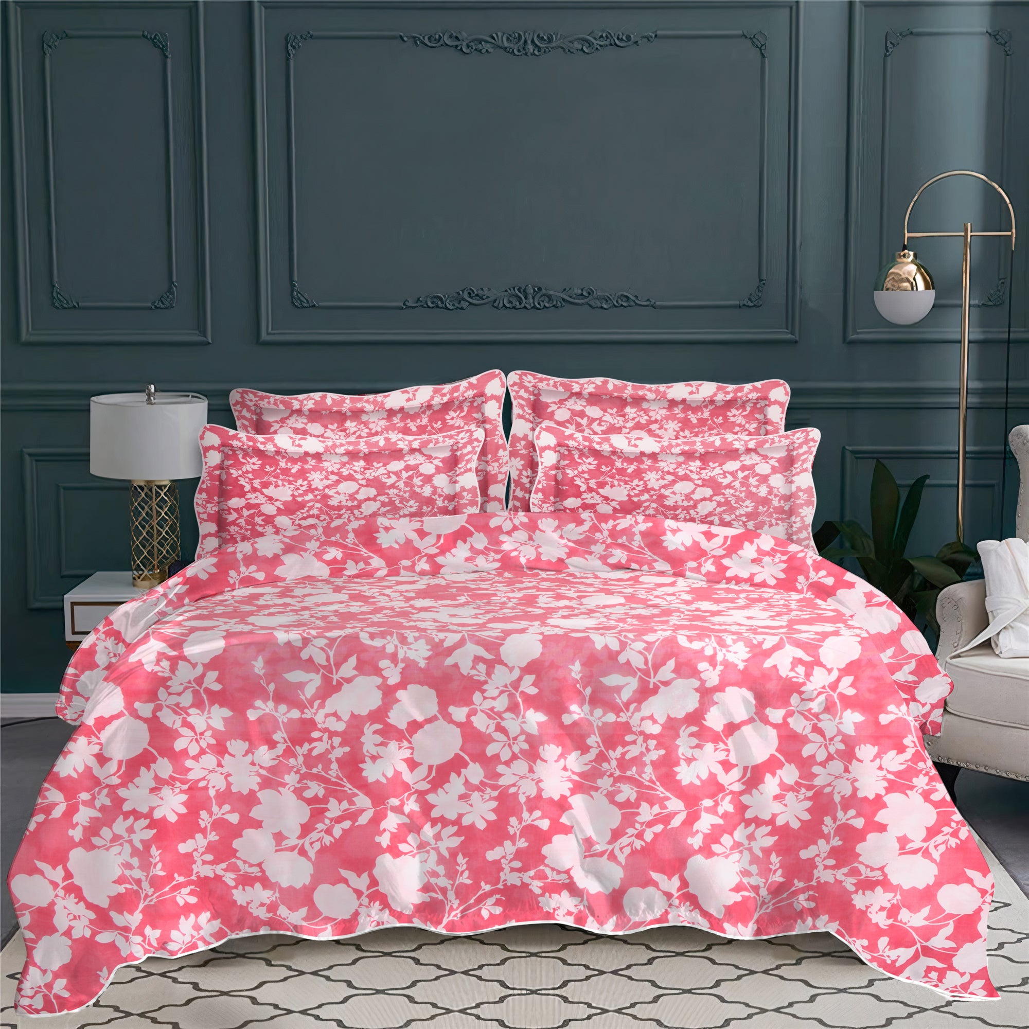 Parure de lit Thelma en voile de coton - Rouge Cerise