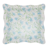Parure de lit Tulipe perroquet en voile de coton - Bleu & Vert