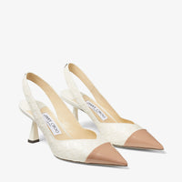 Slingbacks Liya 65 monogramme JC en cuir - Ballet Pink, Latte & Latte