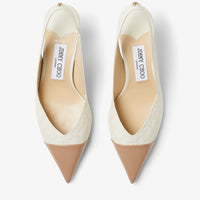 Slingbacks Liya 65 monogramme JC en cuir - Ballet Pink, Latte & Latte