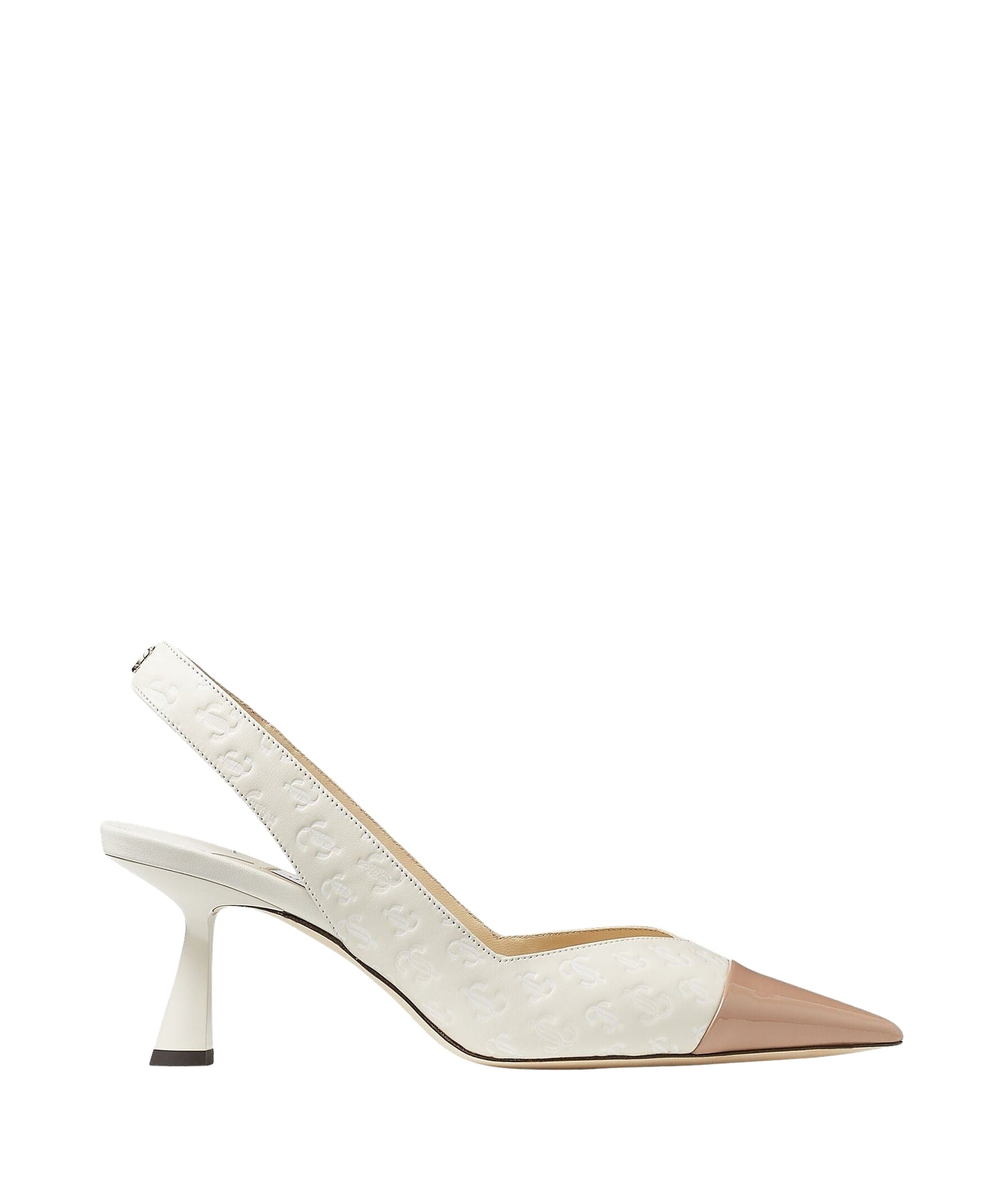 Slingbacks Liya 65 monogramme JC en cuir - Ballet Pink, Latte & Latte