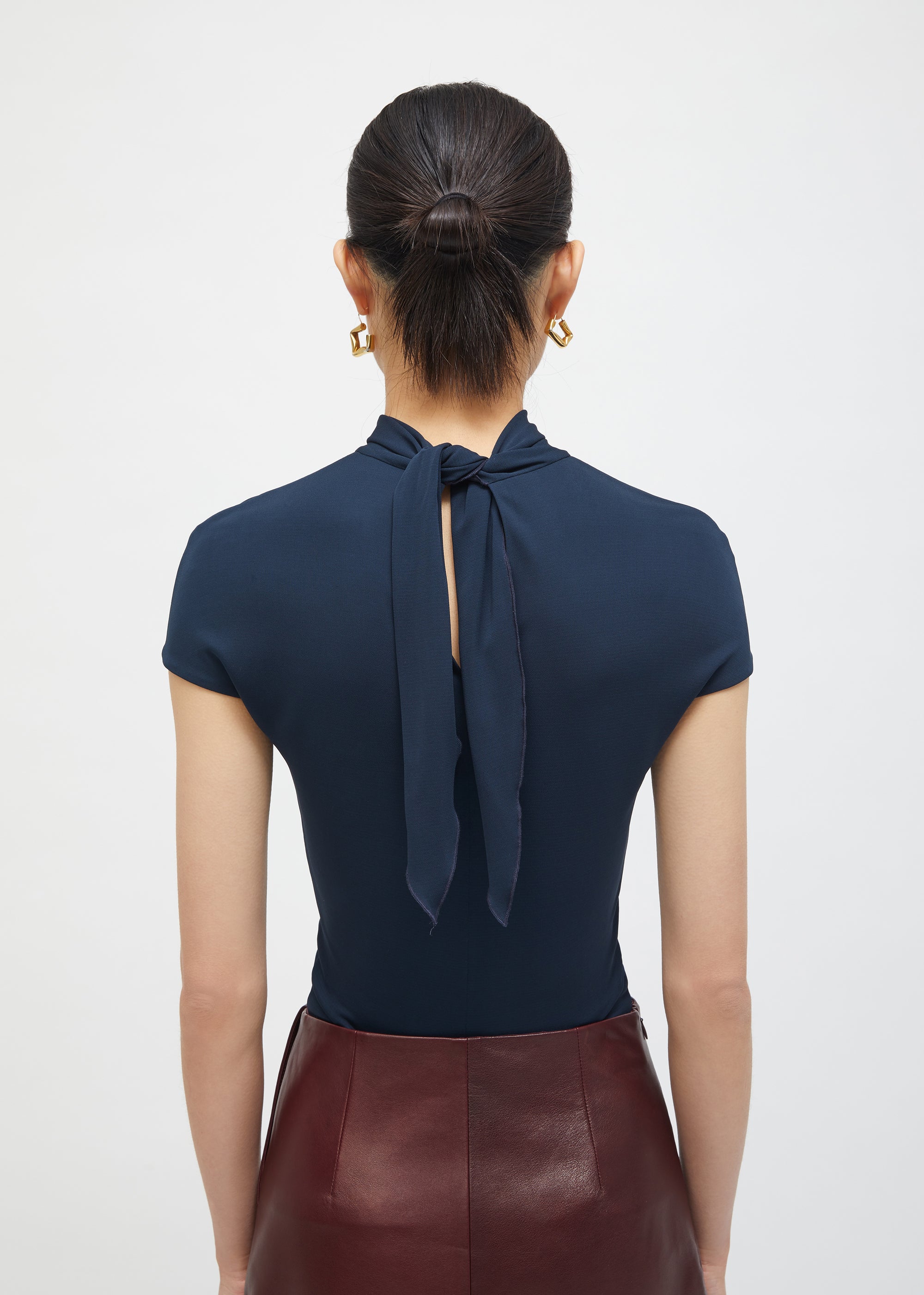 T-shirt Liza sans manches avec nœud - Turquoise