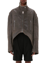 Veste À Col Haut Et Ourlet Arrondis - Dark Brown