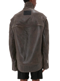 Veste À Col Haut Et Ourlet Arrondis - Dark Brown