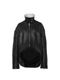 Veste À Col Haut Et Ourlet Arrondis - Black