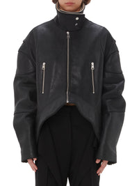 Veste À Col Haut Et Ourlet Arrondis - Black