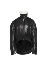 Veste À Col Haut Et Ourlet Arrondis - Black