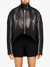 Veste À Col Haut Et Ourlet Arrondis - Black