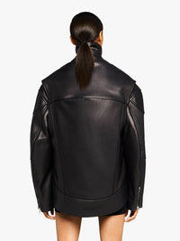 Veste À Col Haut Et Ourlet Arrondis - Black