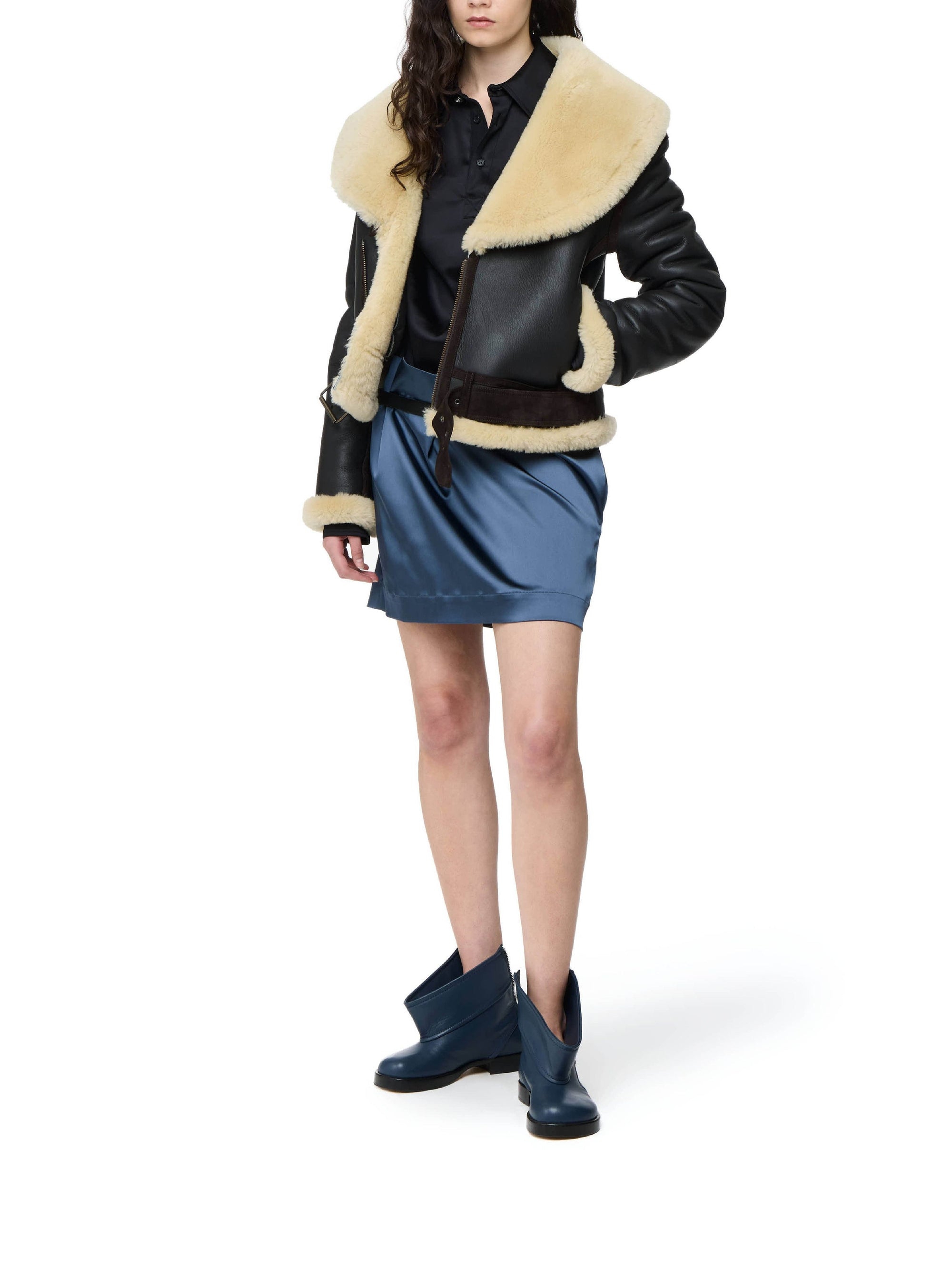 Veste aviateur en cuir - Dark Brown