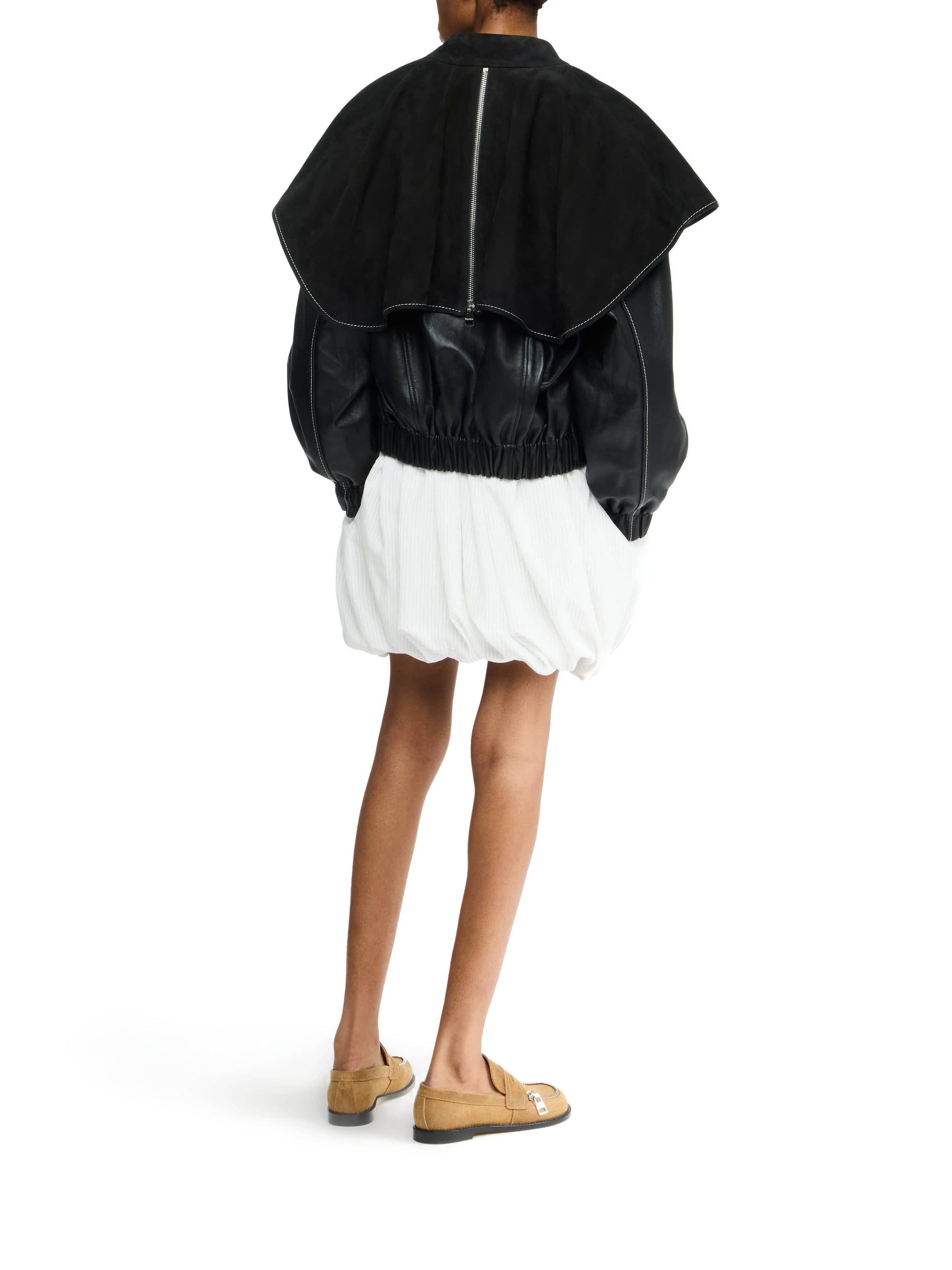 Veste Bomber À Col Surdimensionné - Black