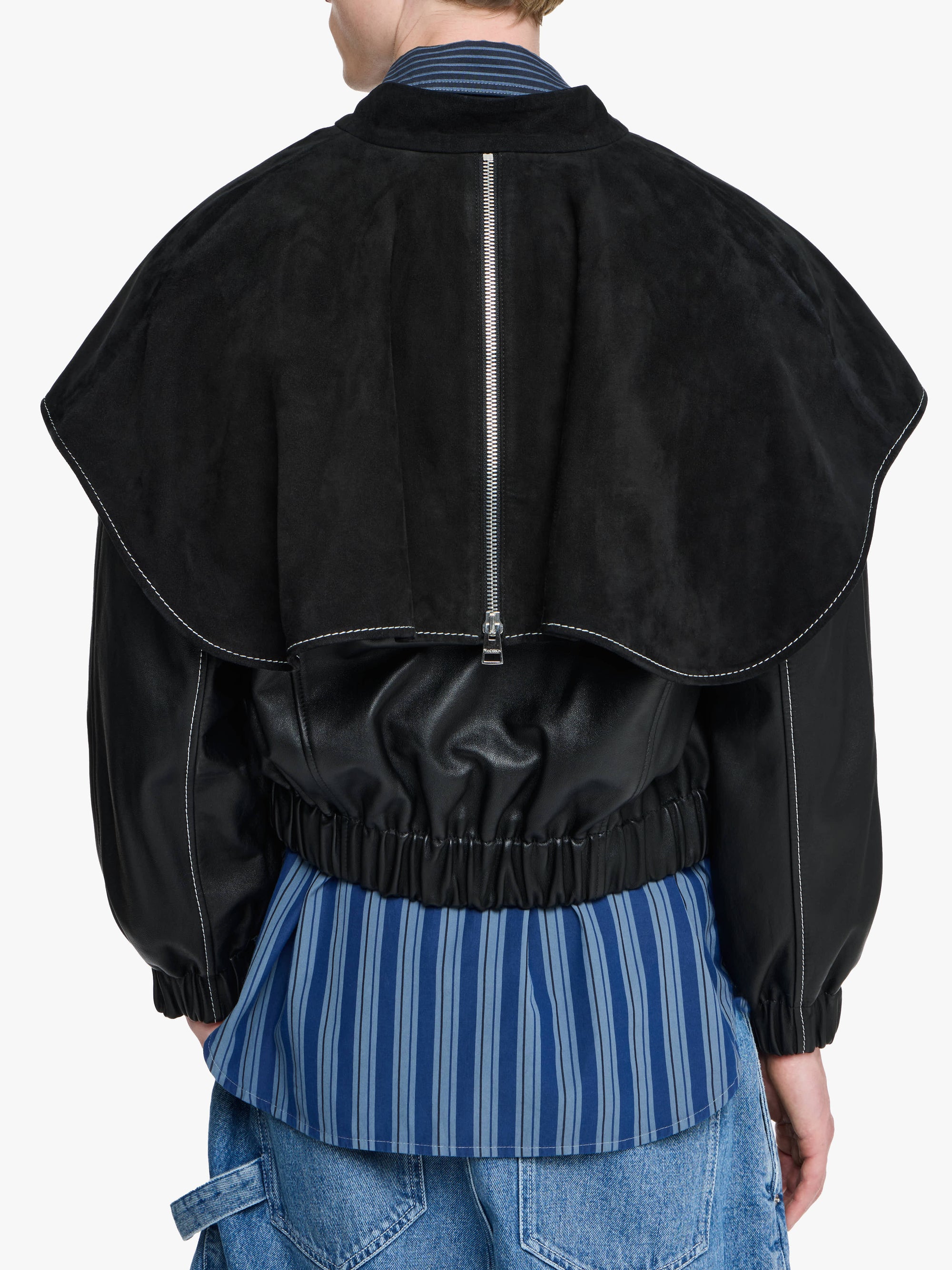 Veste Bomber À Col Surdimensionné - Black