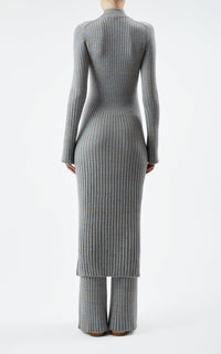 Light Blue Melange / Robe Castor en cachemire - Light Blue Melange
