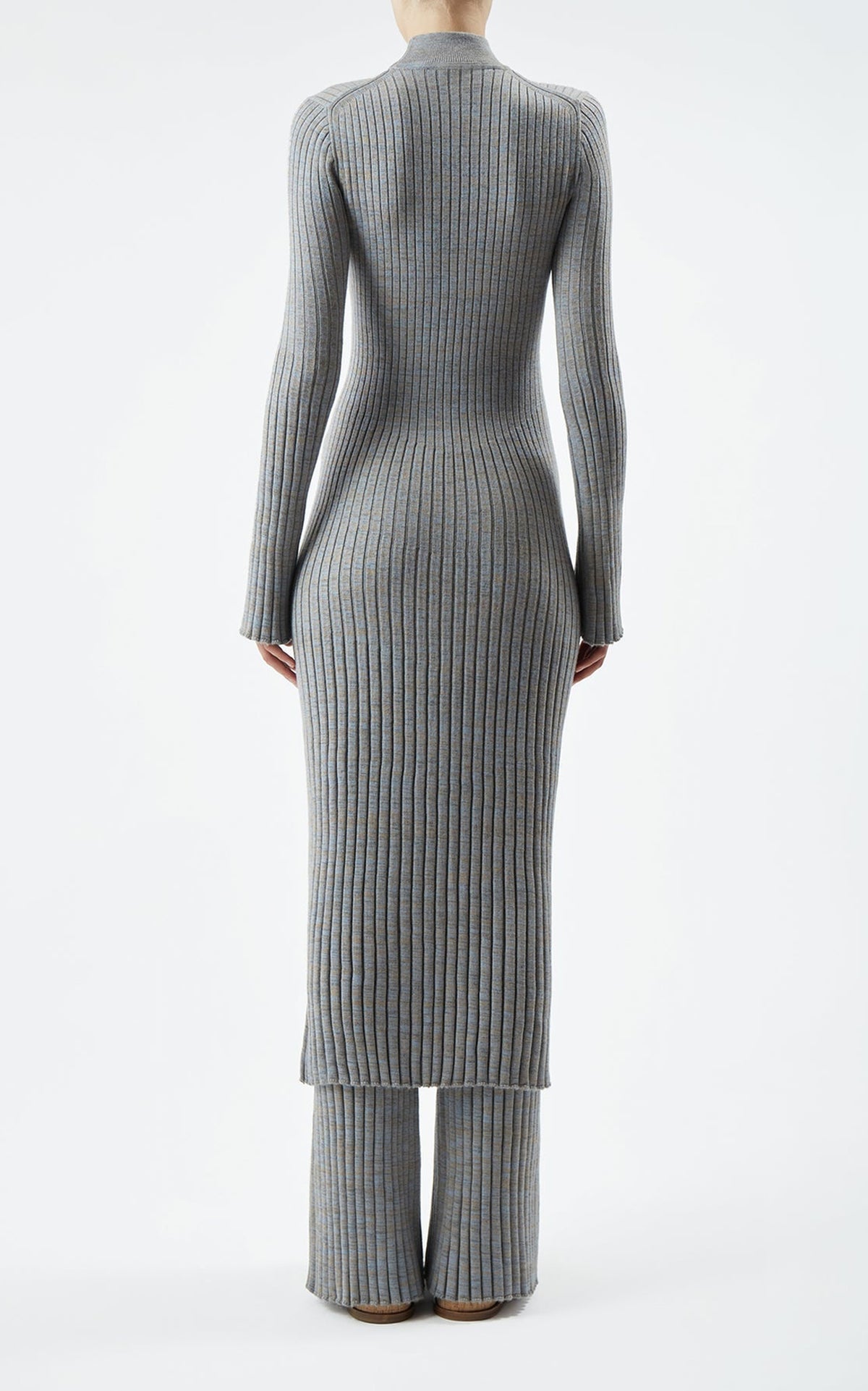 Light Blue Melange / Robe Castor en cachemire - Light Blue Melange